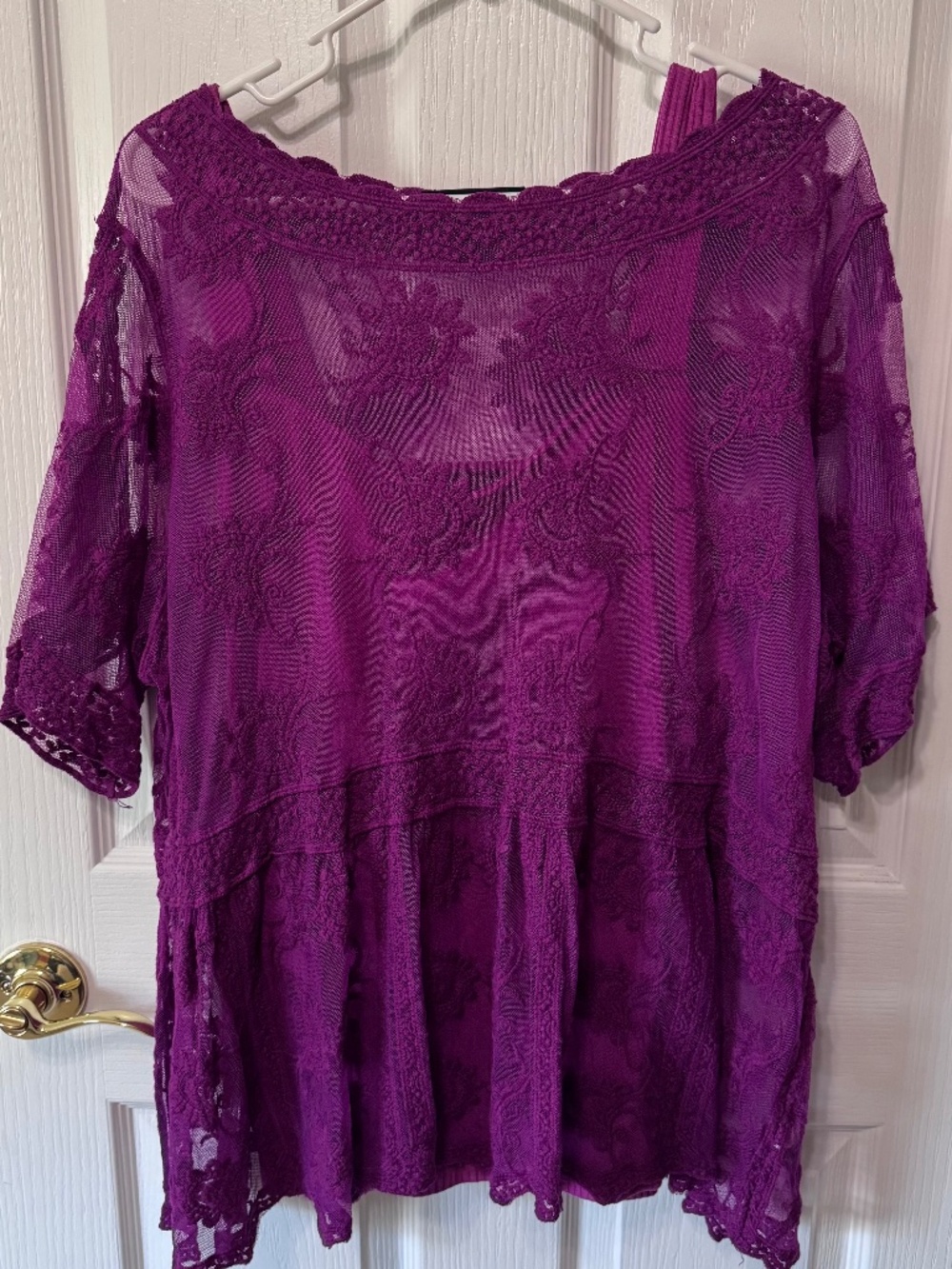 Lane Bryant Tank Top with Lace Overlay Top, sold as a set, Orchid, Size 18-20